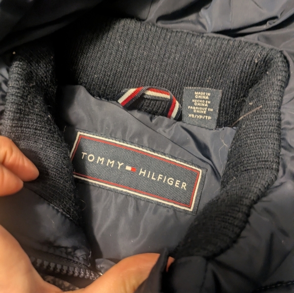 Tommy Hilfiger Navy Long Slim Fit Winter Jackey - Picture 2 of 3